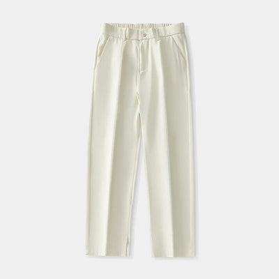 Straight pleated trousers for men