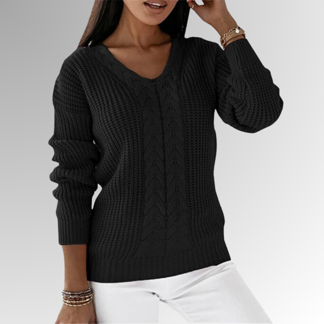 Marimar - Soft knitted jumper with cable knit pattern