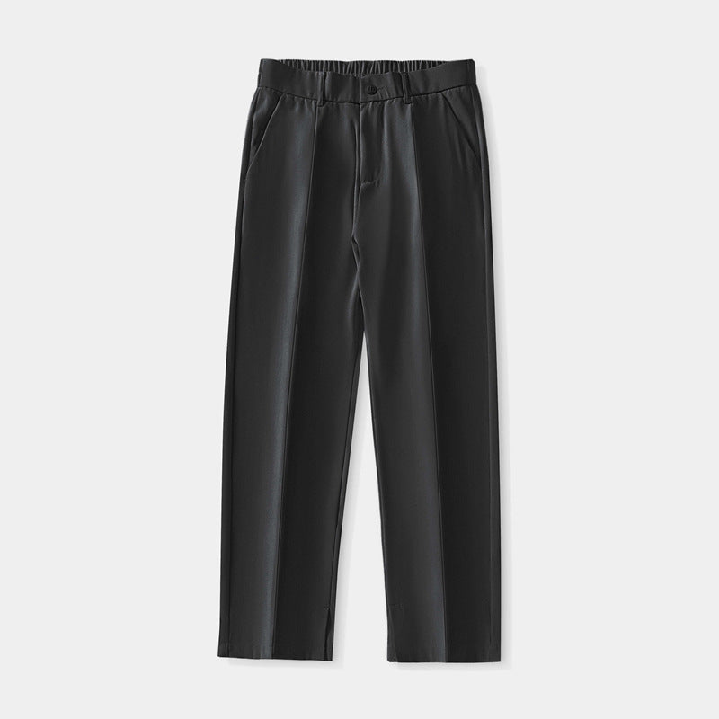 Straight pleated trousers for men