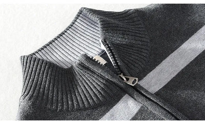 Luc - Pullover for men with turtleneck, casual with half zip