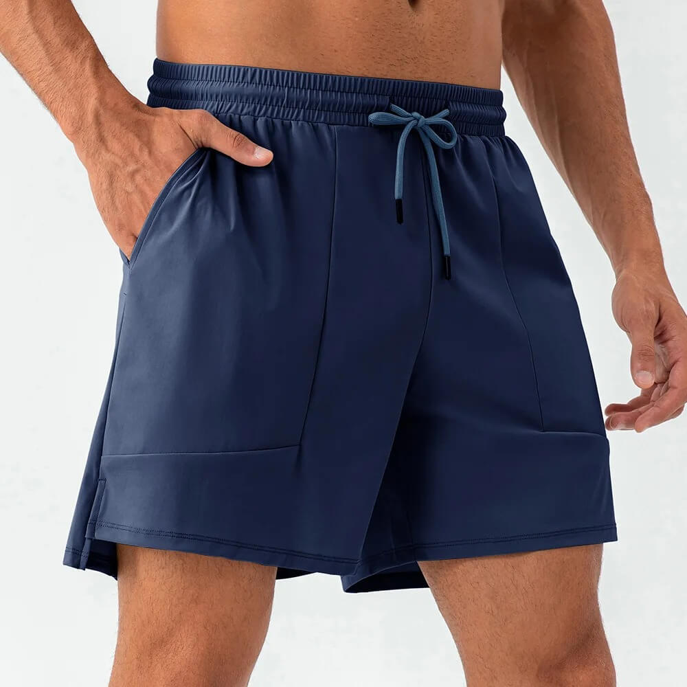 Modern men's nylon shorts in various colours