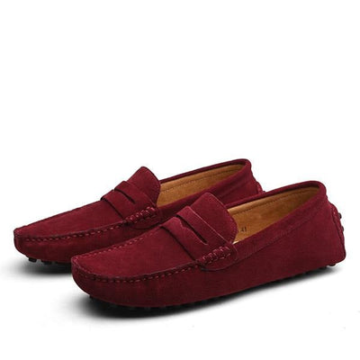 Men's genuine suede loafers casual style blue - Larkstone