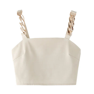 Rita - Temperament Entry Lux Workplace Metal Chain Suit Pants Three Piece Set