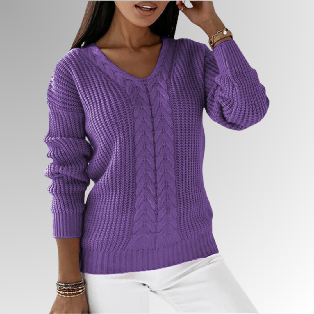 Marimar - Soft knitted jumper with cable knit pattern