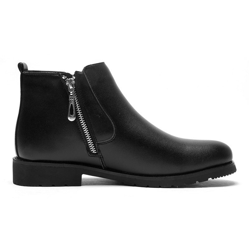 Men's ankle boots leather side zipper - Adrian