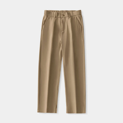 Straight pleated trousers for men
