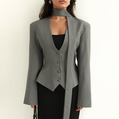 V-neck blazer with handkerchief - Miranda