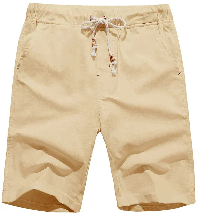 Andrei - Linen beach shorts with drawstring
