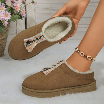 Plush suede shoes for women