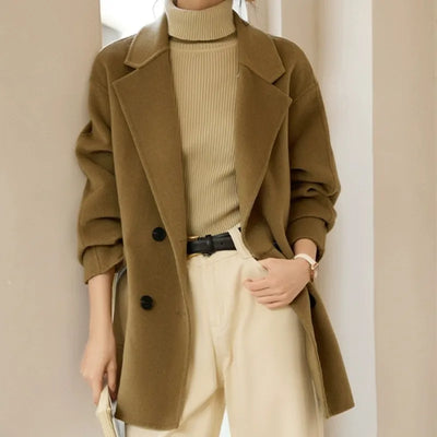 Clarice - Coat with detachable, soft knitted hat