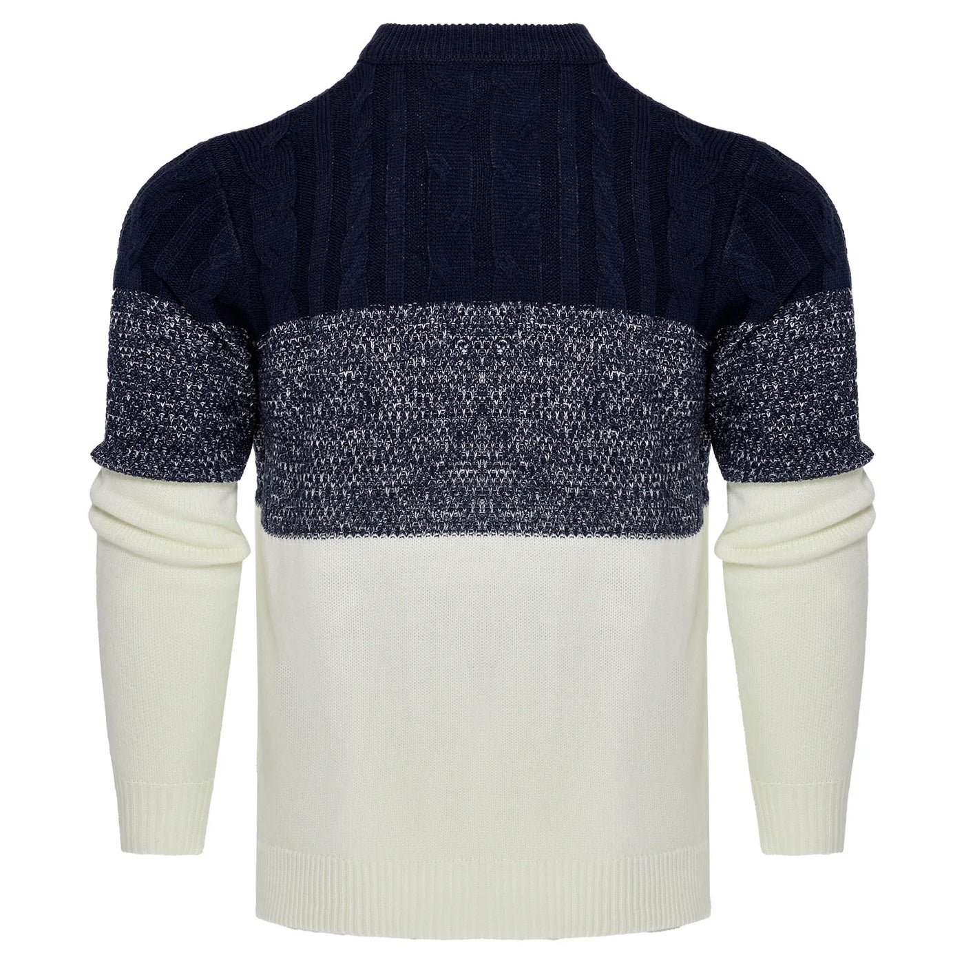 Giam - Long-sleeved, casual men's knitted jumper with colour blocks