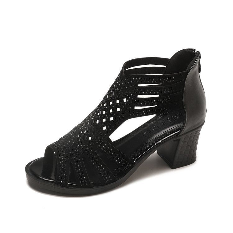 Women's mid heel sandals Roman design - Elvira