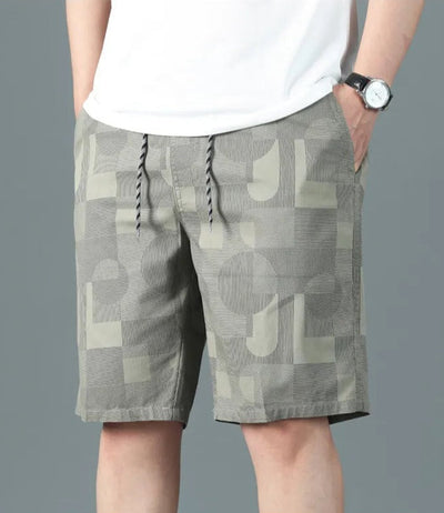 Men's geometric print cotton Bermuda shorts relaxed style - Mateo
