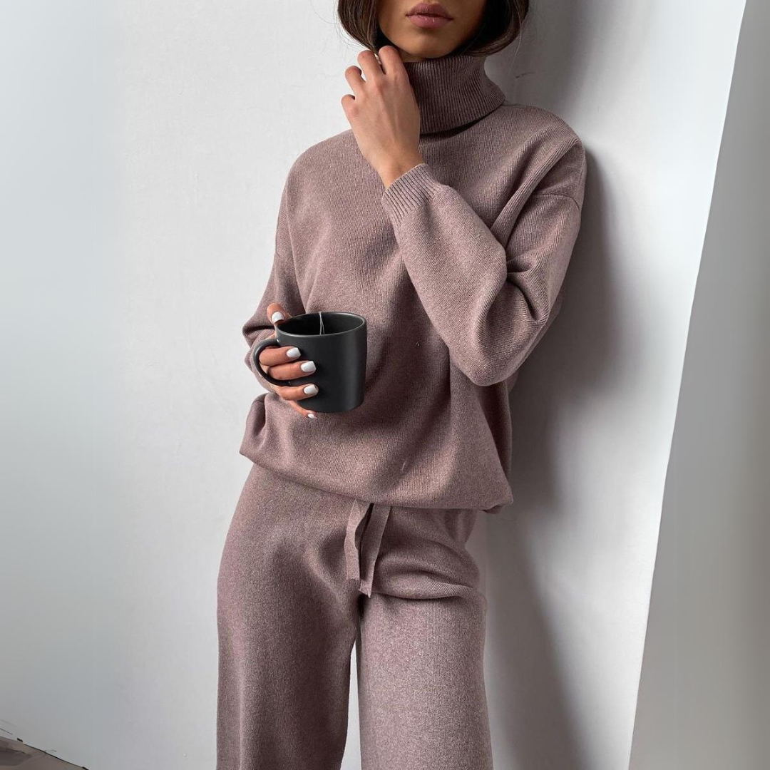 Carmel - 2-piece set, turtleneck jumper and long trousers