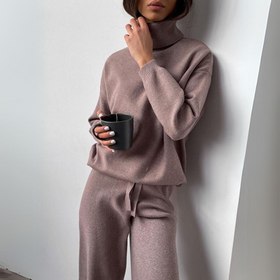 Carmel - 2-piece set, turtleneck jumper and long trousers