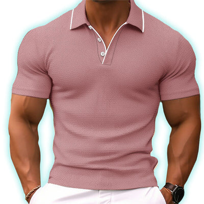 Slim fit men's polo shirt with button placket