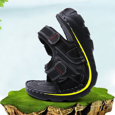 Men's casual sandals black adjustable straps - Hanoi