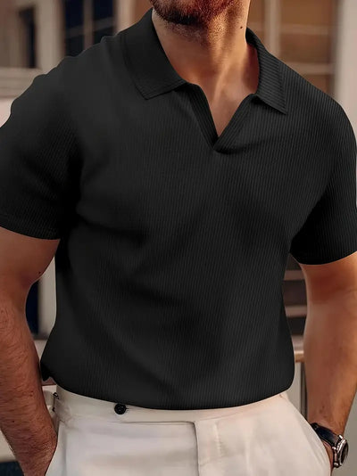 Men's Short Sleeve Knitted Polo Shirt - Urngi
