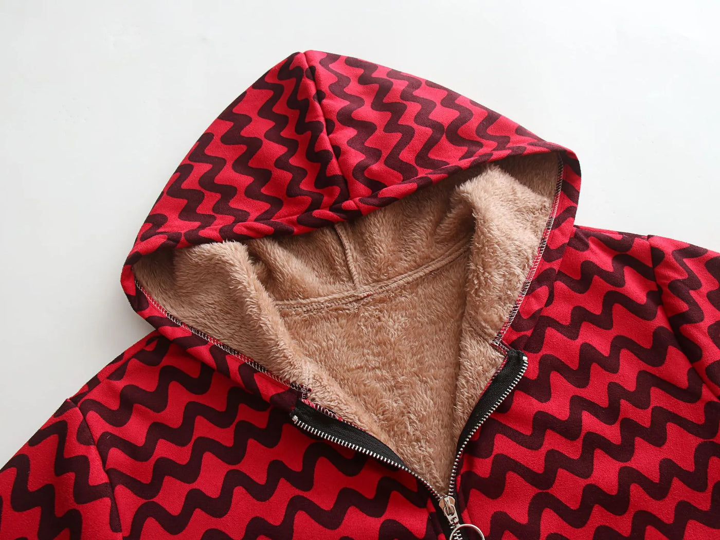 Clarisse - Wide-cut, lined fleece coat with hood