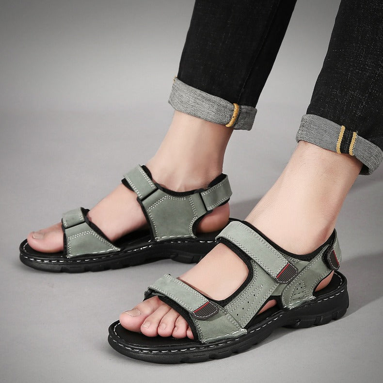 Men's casual sandals black adjustable straps - Hanoi