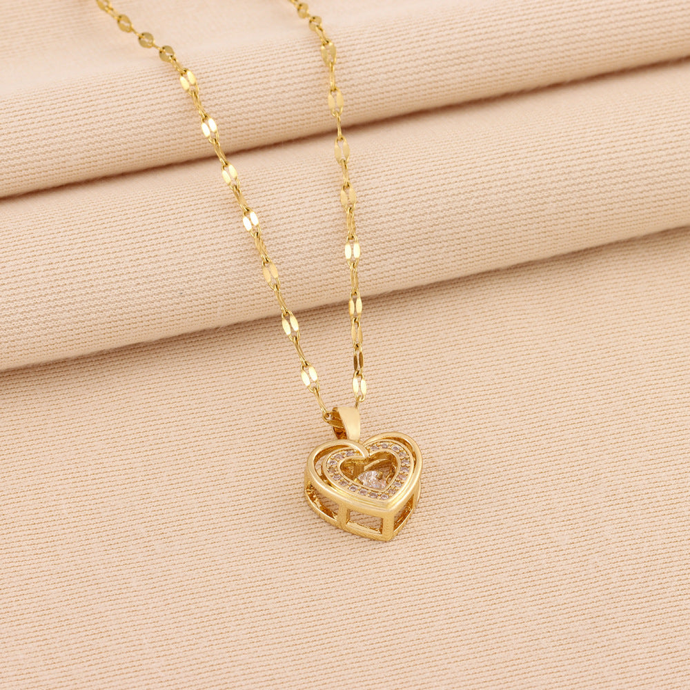 Double Heart Necklace Woman - Liora