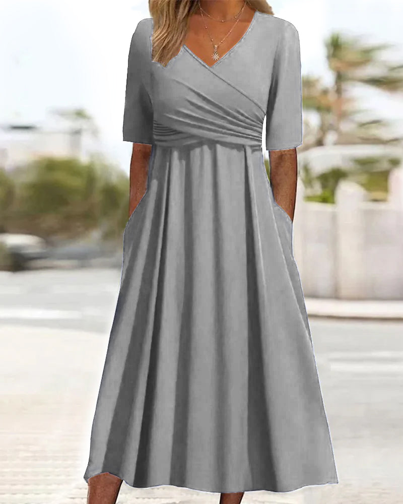 Therese - Crossover dress with short sleeves