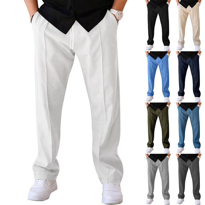 Comfortable, wide-cut men's trousers made from light, airy material