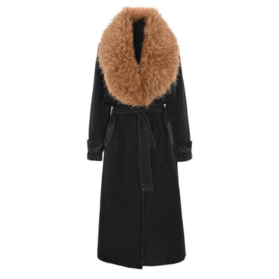 Danella - Trench coat in trendy denim for women