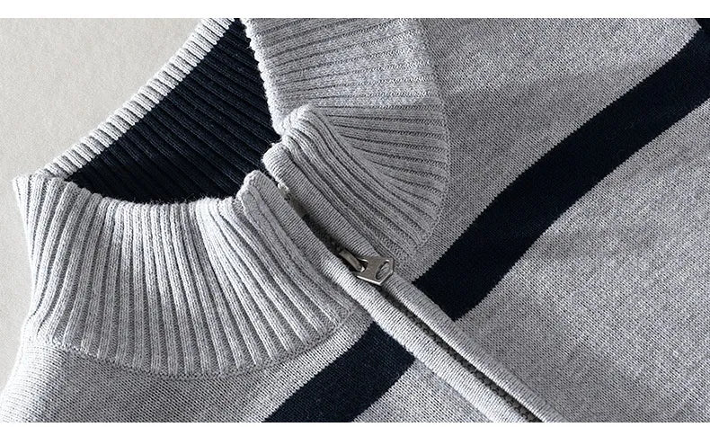 Luc - Pullover for men with turtleneck, casual with half zip