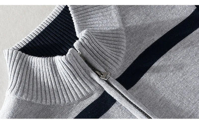 Luc - Pullover for men with turtleneck, casual with half zip