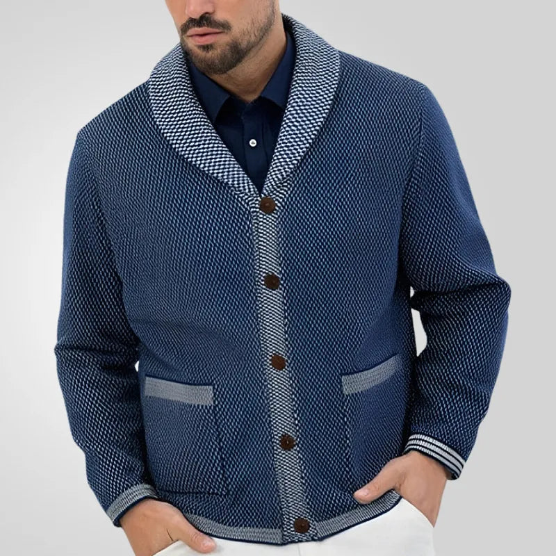 Olivier - Casual jacquard knitted coat for men