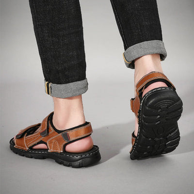 Men's casual sandals black adjustable straps - Hanoi