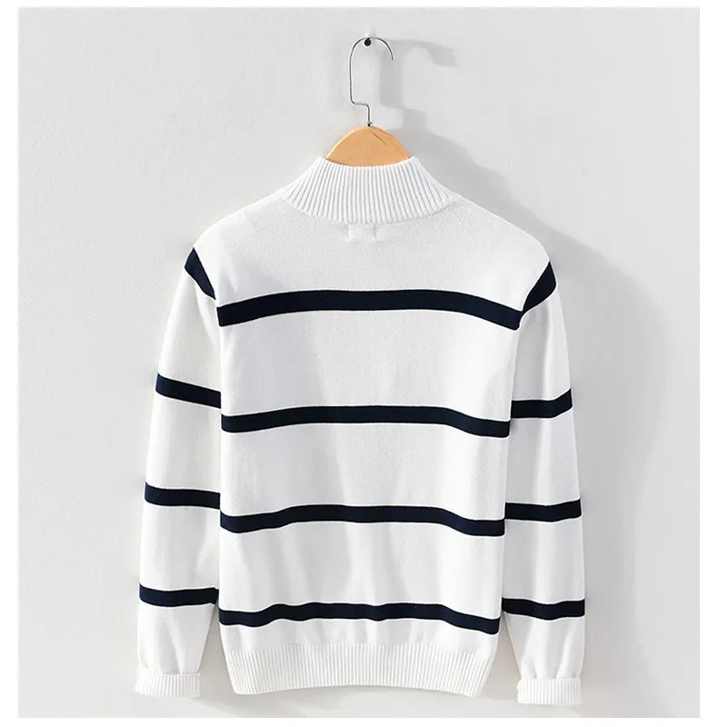 Luc - Pullover for men with turtleneck, casual with half zip