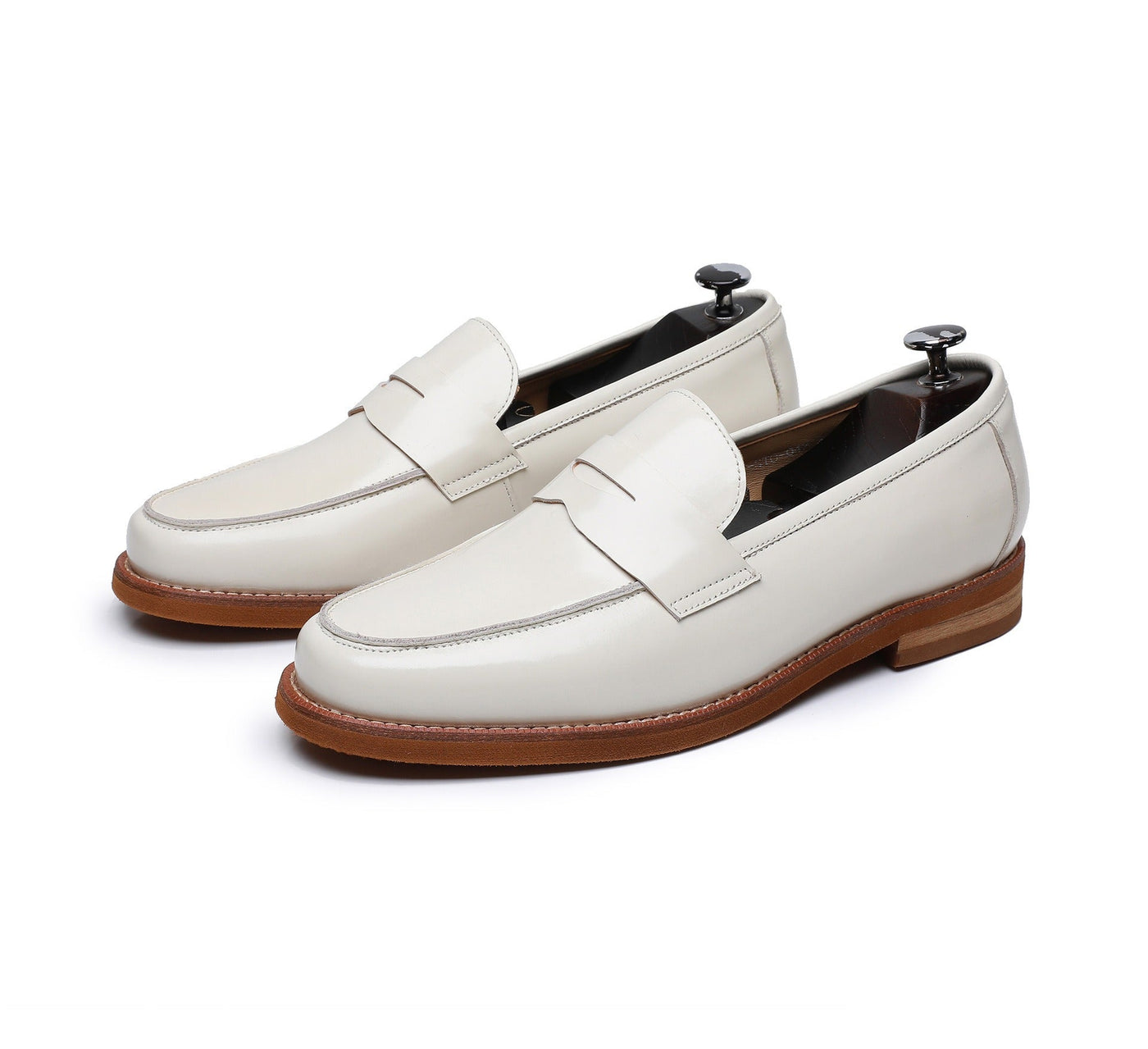 Men's brown classic style genuine leather loafers - Whitmore