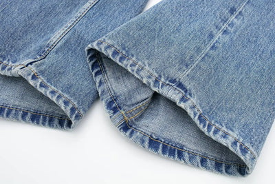 Women's High Waist Wide Leg Denim Trousers - Noelle