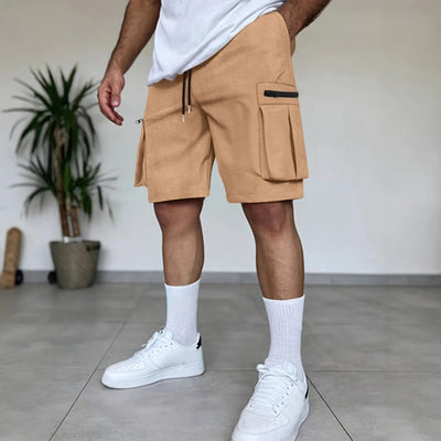 Men's cargo shorts utility pockets terracotta colour - Dakar