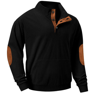 Kaym - Men's sweatshirt with stand-up collar and long sleeves with pockets