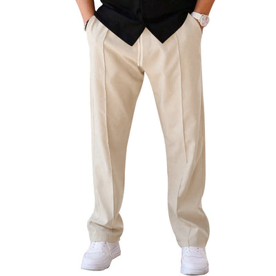 Comfortable, wide-cut men's trousers made from light, airy material