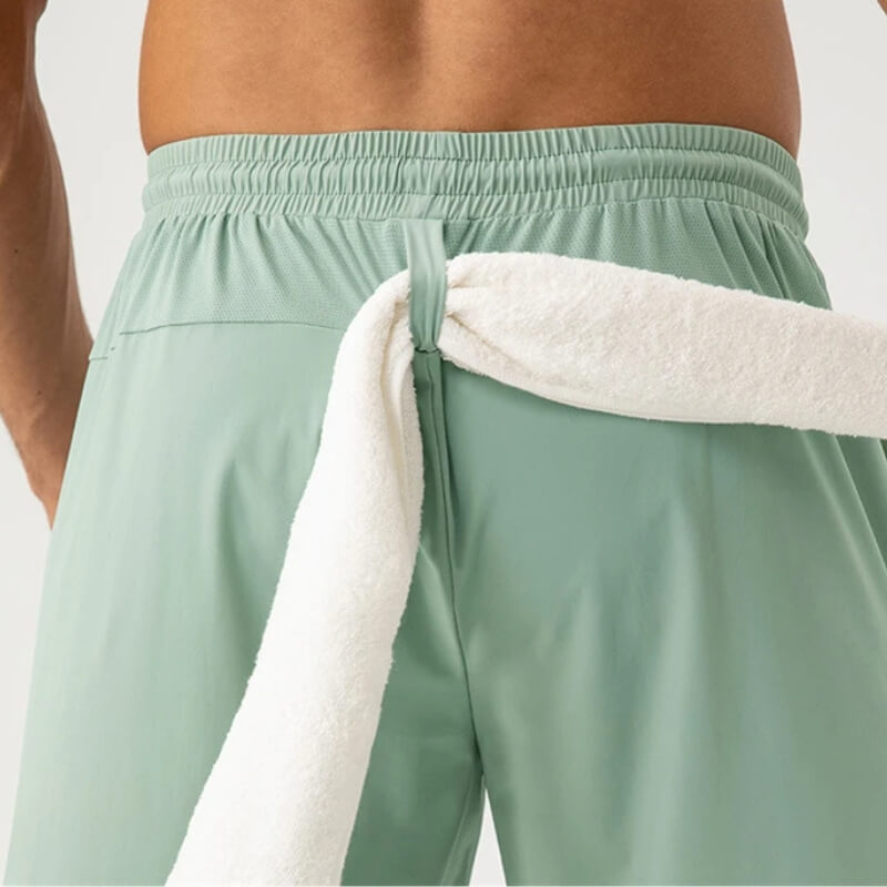 Modern men's nylon shorts in various colours