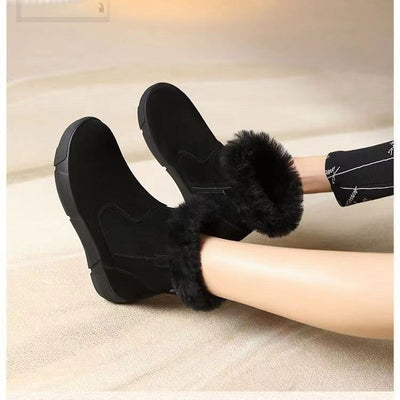 Alo - Ankle boots for women with flat heel and warm fleece lining