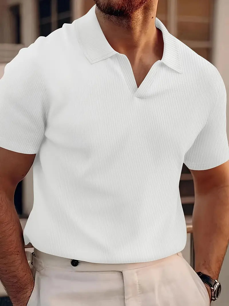 Men's Short Sleeve Knitted Polo Shirt - Urngi