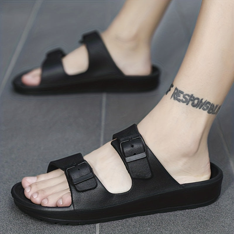 Men's sandal with double buckle