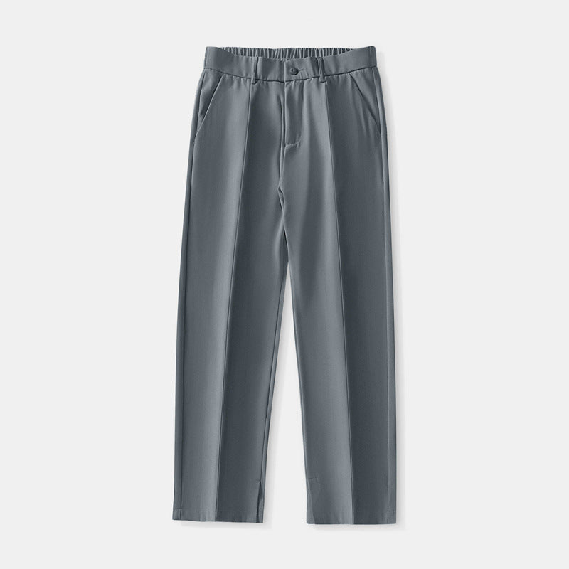Straight pleated trousers for men