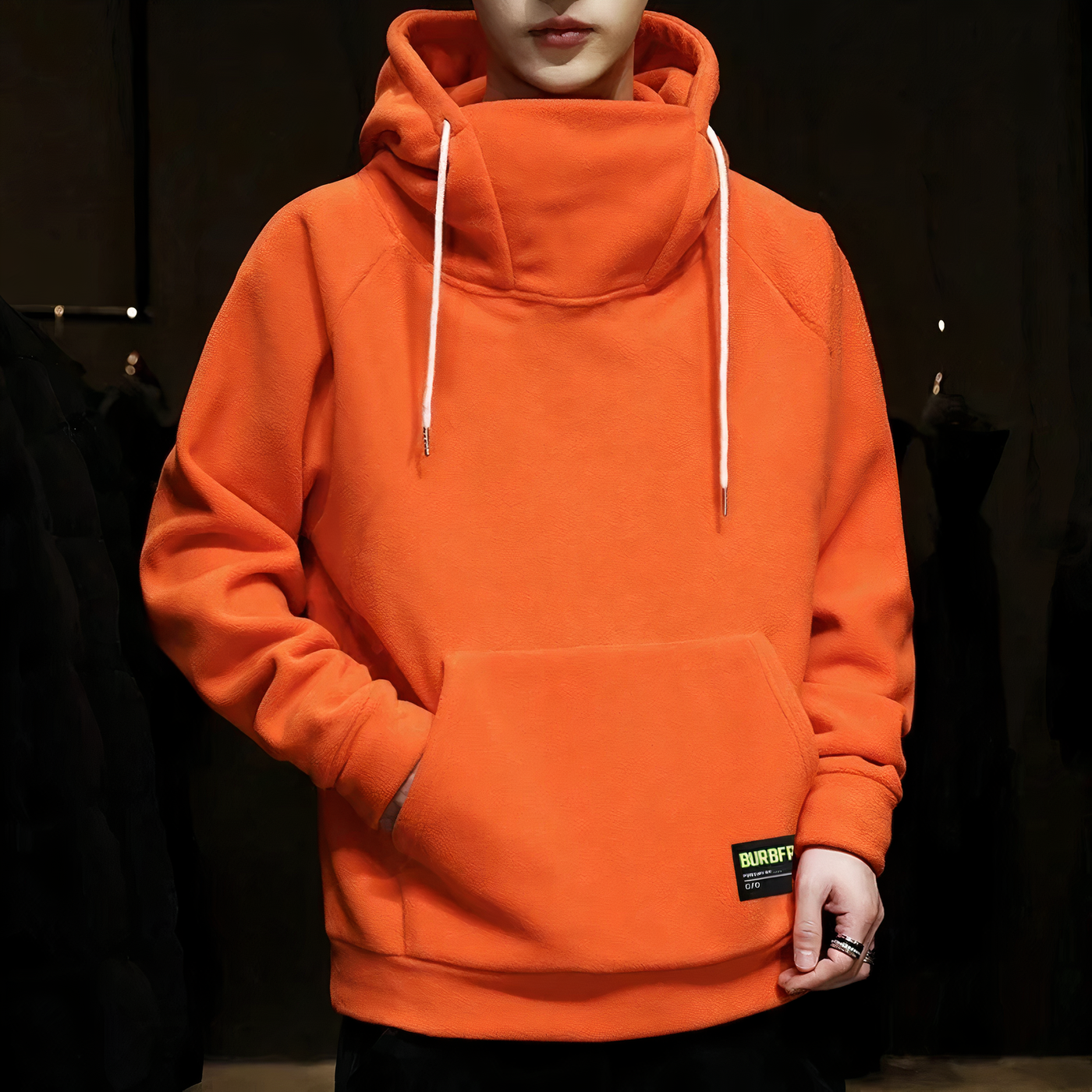 RONAN - Thick polar fleece hoodie for men