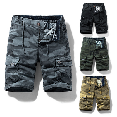 Men's Camo Cotton Cargo Shorts - Alessio