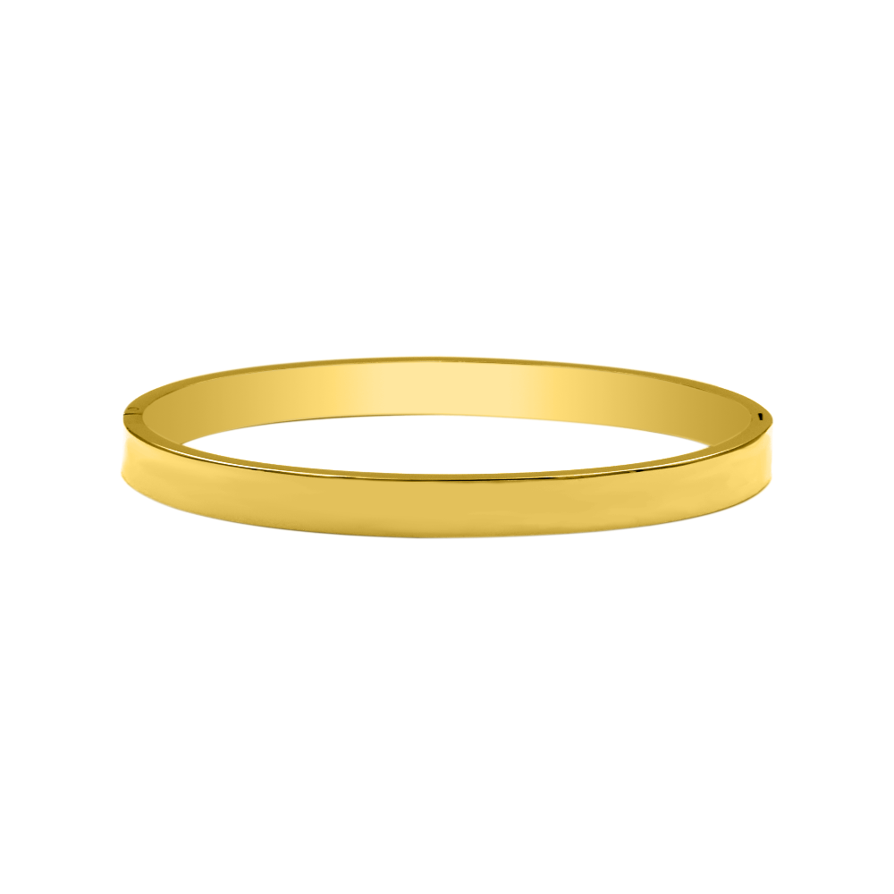 Element engraving bangle 14K gold-plated