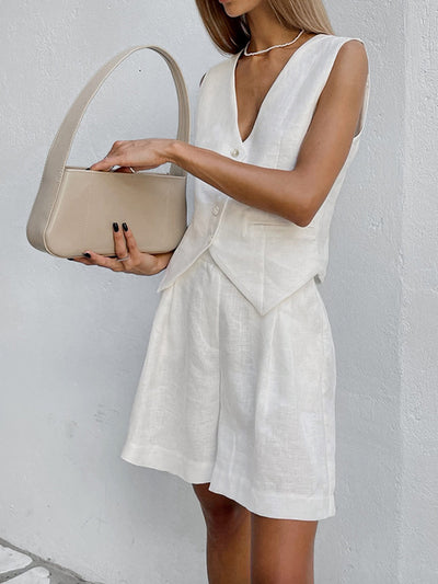 Xenia - Women's Chic Sleeveless Vest & Trousers Set