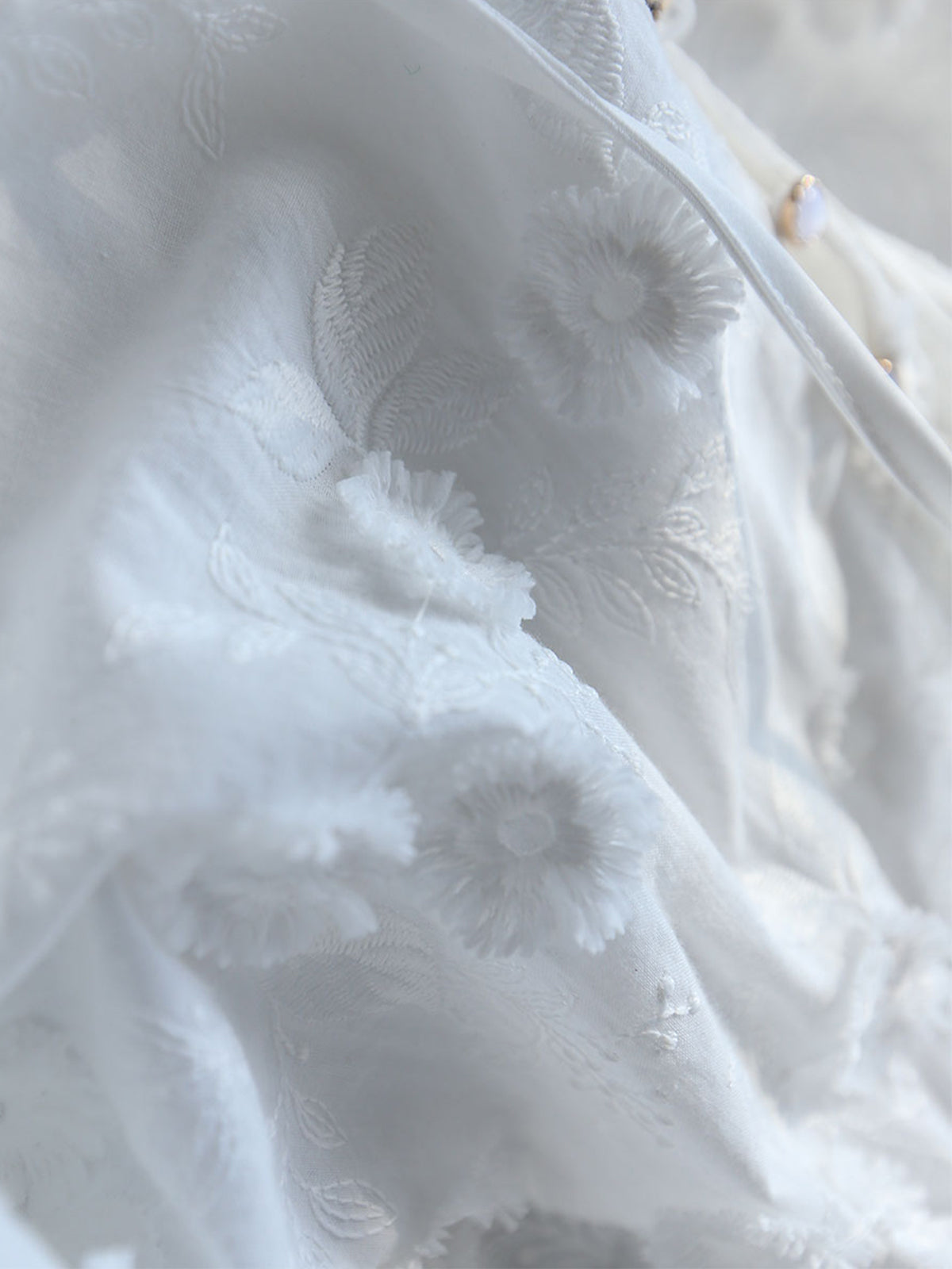 Sophie - Oversized Semi-Sheer Embroidered Floral Blouse