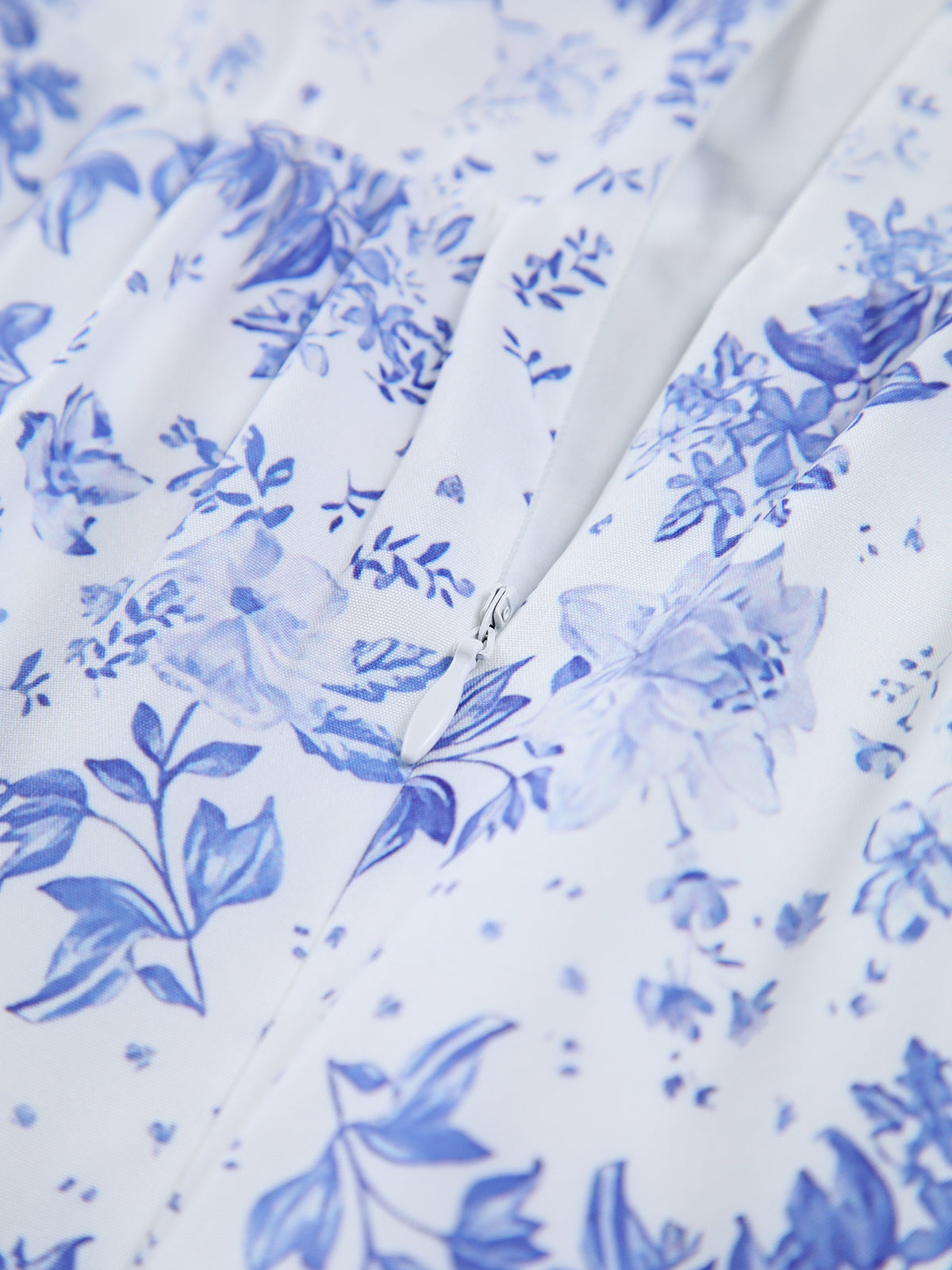 Clarise - Floral Pockets Zippered Long Dress