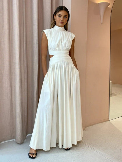 Daisy - Mock Neck Cut Out Long Dress